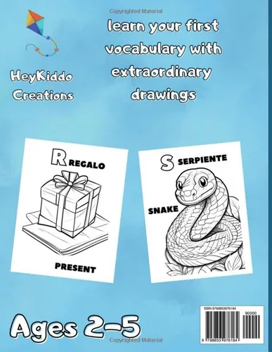 Vista 2 de Spanish ABCDario coloring book for kids learn your first alphabet in Spanish ages 2-5