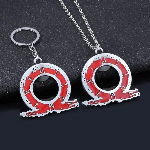 Vista 7 de SONGCHANGJEWELRY Game God Of War Ragnarok Keychains - Kratos Blades of Chaos Cosplay Metal Keychain - Gifts Men Teens Fan