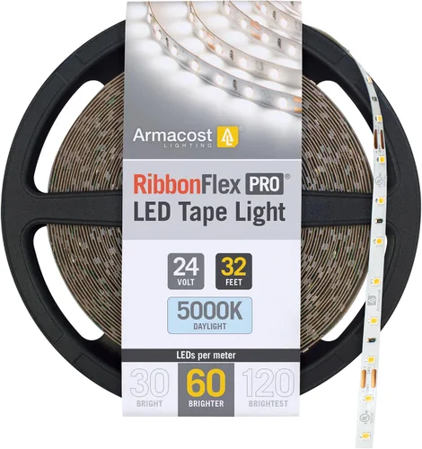 Vista 24 de Armacost Lighting RibbonFlex Pro 136230 - Tira de luces LED blancas de 24 V, 120 LED/m, 2700K, 16.4 pies