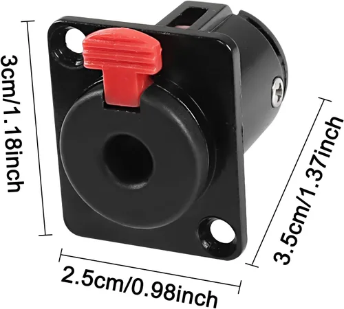 Vista 2 de XMSJSIY Conector adaptador de conector de audio estéreo de 1/4 de pulgada y 0.250 in, montaje en panel de enchufe hembra TS/TRS de 0.250 in