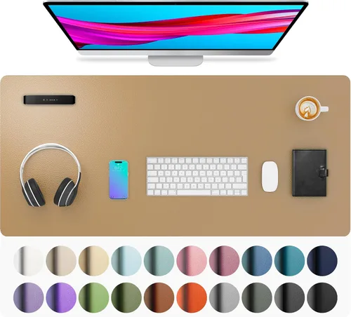 Vista 203 de Aothia - Protector de escritorio de cuero sintético grande, base antideslizante para mouse y superficie para escribir, impermeable, fácil de Agua