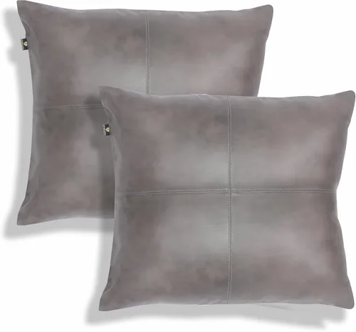 Vista 51 de LL LEATHER LOVERS Funda de almohada de piel de cordero - Funda de cojín para sofá, fundas decorativas para sala de estar y dormitorio, 20 x 20 Negro