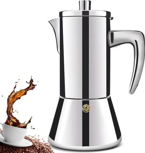 Vista 10 de 4 tazas de acero inoxidable 304 espesado Moka Pot Estufa Espresso Maker Cafeteras Italiano Percolador Espress Maker Capaz Greca Mocha cafetera
