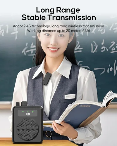 Vista 7 de Amplificador de voz para profesores Micrófono Lavalier portátil y altavoz Personal Voice Amplifier Wireless Microphone Lavalier, Portable Voice