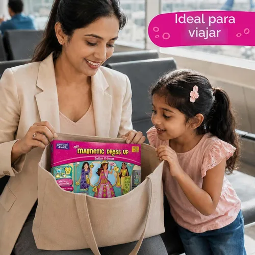 Vista 5 de Imagimake DIY magnético de vestir - princesa india, 30 vestidos magnéticos