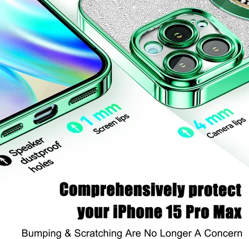 Vista 271 de Misscase Funda magnética con purpurina para iPhone 11 compatible con MagSafe, protección completa, delgada, a prueba de golpes, antiarañazos