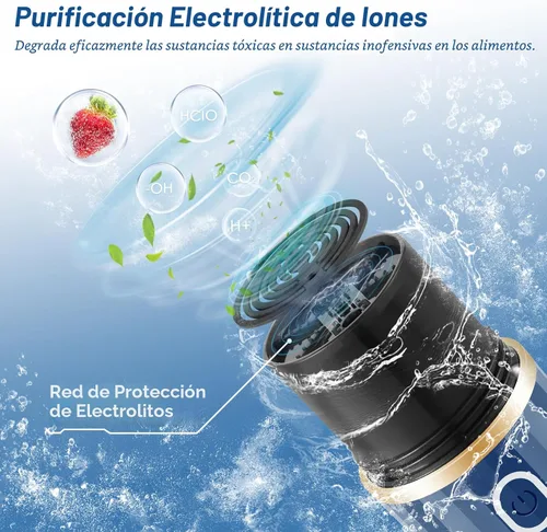 Vista 3 de Cudinham - Limpiador y Purificador de Frutas y Verduras, Máquina de Lavado con Forma de Cápsula, Tecnología de Desinfección de Iones OH para Limpiar