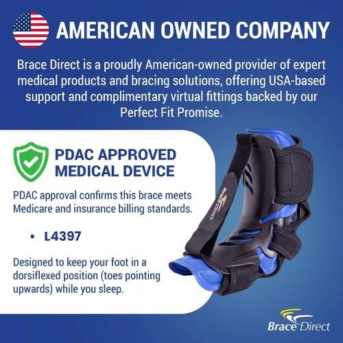Vista 5 de Brace Direct Férula nocturna dinámica dorsal-posterior para fascitis plantar - Alivio nocturno para tendinitis de Aquiles, dolor de talón y pie