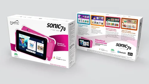 Vista 6 de Supersonic SC-779KT - Tablet de 7 pulgadas con Android 13, espacio para niños, Quad-Core, almacenamiento de 32 GB, Bluetooth, cámaras Rosa