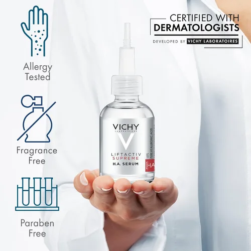 Vista 5 de Vichy LiftActiv Supreme - Suero facial de ácido hialurónico al 1.5% y corrector de arrugas, suero antienvejecimiento para la cara para reducir