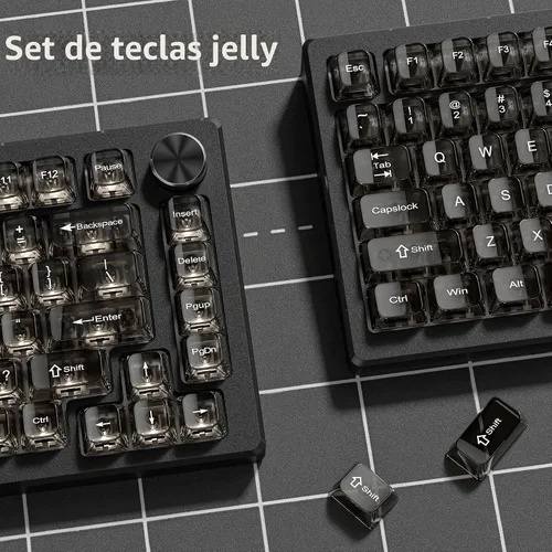 Vista 4 de dagaladoo Juego de teclas claras, teclas translúcidas del teclado, tapas de Negro