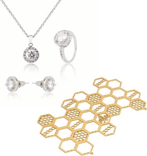 Vista 3 de Pilipane Soporte colgante para aretes, organizador de pendientes de panal de abeja, soporte de pared, exhibición, organizador de joyas colgante