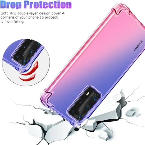 Vista 7 de Funda para Huawei P40 Pro 5G ELS-N04 ELS-NX9 Linda funda para niñas y mujeres, degradado, delgada, antiarañazos, suave TPU, funda protectora a