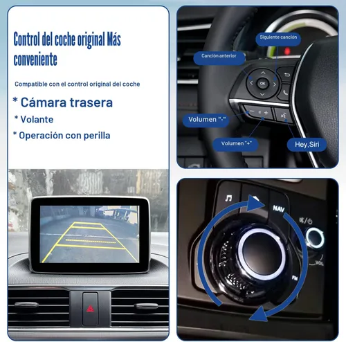 Vista 7 de Kit de reajuste de Apple CarPlay y Android Auto para Mazda, TK78-66-9U0C Hub OEM Compatible con el sistema MZD Connect, adaptador Apple CarPlay