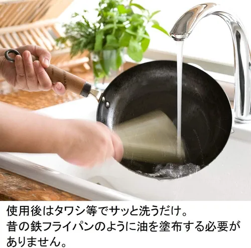 Vista 8 de Riverlight Kyoku Japan J1611 - Sartén de hierro para huevos, extra pequeña, nitruro de hierro, compatible con IH, resistente a la corrosión
