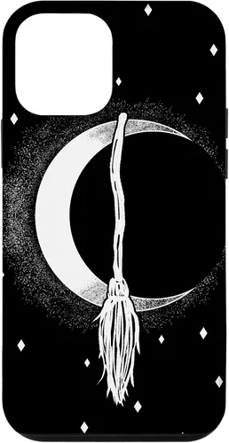 Vista 16 de Funda para iPhone 16 con diseño de luna creciente, escoba de bruja, vintage, Halloween, niñas y mujeres