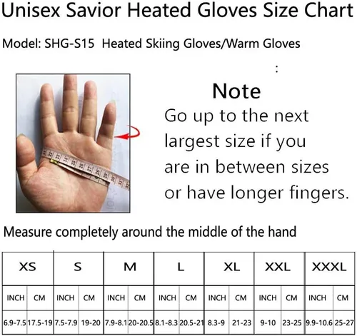Vista 6 de SAVIOR HEAT Guantes de esquí con calefacción, batería recargable eléctrica, para hombres, mujeres, niños, invierno, snowboard, motocicleta
