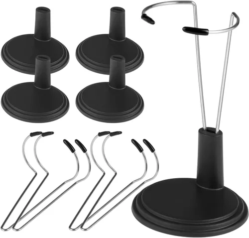 Vista 9 de STOBOK Doll Stand, 4pcs 15cm Doll Display Stand s Storage Rack Portable Display Holder house Accessories for Storage, Figure Holder