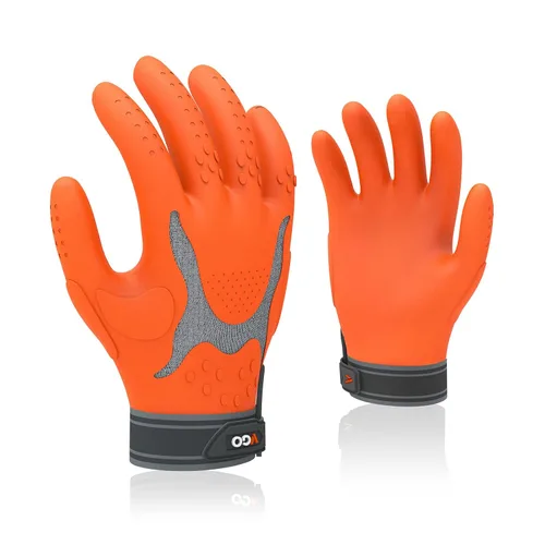 Vista 7 de Vgo... NGG X1 Guantes de trabajo Gription sin costuras, guantes de trabajo para hombres, guantes antideslizantes para almacenamiento y conductores