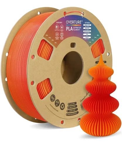 Vista 63 de OVERTURE Paquete de 10 filamentos PLA de 0.069 lbs (0.069 in), filamento de impresora 3D de herido ordenado, paquete de 10 bobinas de 2.2 libras