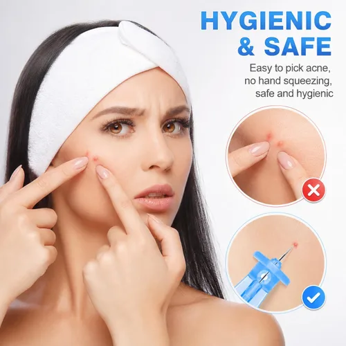 Vista 7 de 50 parches desechables para espinillas de hidrocol y 72 puntos de aguja para acné Ultrafine Pimple Popper Needle Clear Blemishes Milia; Calendula