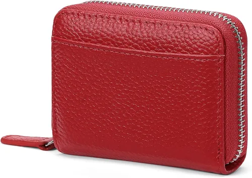 Vista 10 de SENDEFN Cartera de cuero para mujer, con bloqueo RFID, pequeñas carteras compactas, titular de la tarjeta de crédito con ventana de identificación