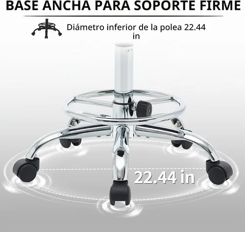 Vista 3 de FIRAVOE Silla de dibujo de oficina (taburete de oficina rodante) (reposapiés de altura ajustable, silla de masaje de 19.5 a 26.6 pulgadas), taburete