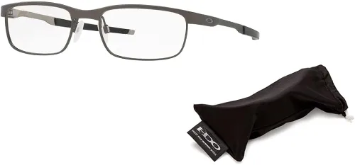 Vista 3 de Oakley Lentes rectangulares OX3222 con placa de acero para hombre paquete con kit de lentes de cortesía iWear de diseñador