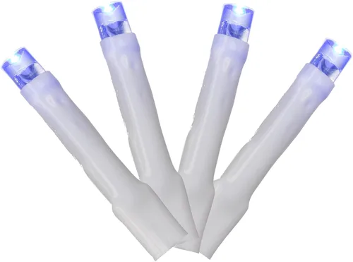 Vista 7 de Vickerman Juego de 144 luces LED naranjas, juego de luces navideñas de 24 pies, cable blanco