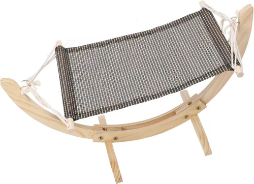Vista 4 de Cat Hammock Bed, Elevated Comfortable Breathable Wooden Cat Bed, Raised with Removable Washable Cover for Indoor Cats Small Dogs Kittens