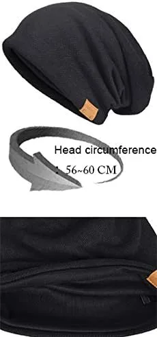 Vista 4 de VECRY Gorro de punto de gran tamaño para hombre
