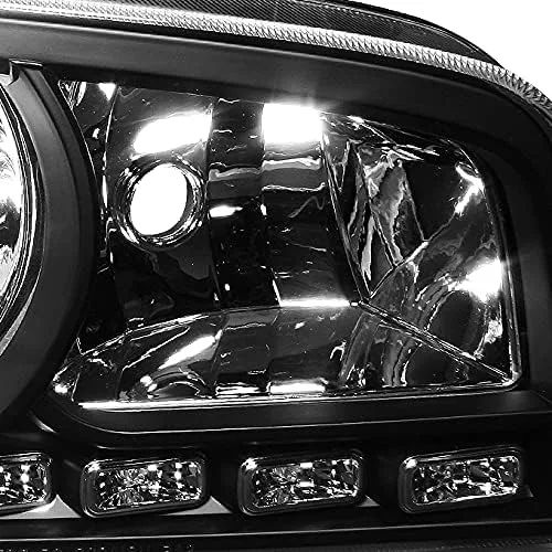 Vista 5 de AKKON - Faros delanteros LED DRL negros para Dodge Charger 06-10 con luces intermitentes de esquina izquierda + derecha