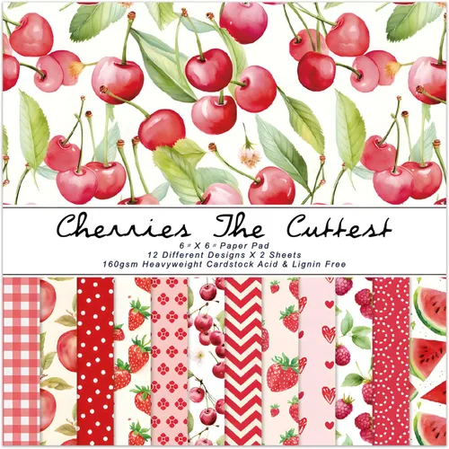 Vista 22 de 24 hojas de papel para álbumes de recortes de Navidad, patrones de 6 pulgadas, suministros diseñados para San Valentín, Navidad, manualidades