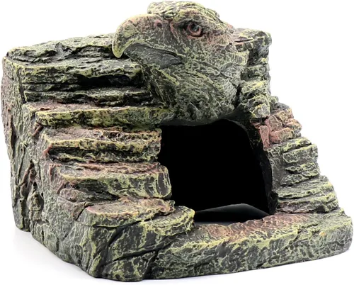 Vista 7 de Plataforma para tomar el sol de reptiles, escondite de cuevas de Gecko, cueva de serpiente y pieles para reptiles, anfibios y animales pequeños