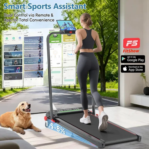 Vista 2 de Walking Pad Treadmill with Incline 8% & Decline -1.5% 4 Level, Under Desk Treadmill for Home, 2.5HP Quiet BLDC EvoDrive Portable Walking Pad with