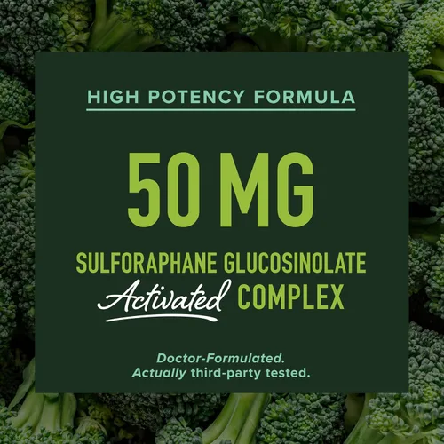 Vista 3 de Suplemento de sulforafano de 50 mg de brotes de brócoli Activación NRF2, salud celular y apoyo inmunológico Glucorafanina, mirosinasa