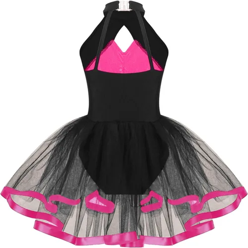 Vista 111 de CHICTRY Vestido tutú de ballet con lentejuelas brillantes para niñas y niñas, moderno disfraz de baile latino de jazz