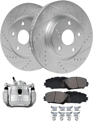 Vista 85 de Detroit Axle - 4 rotores de freno para Chevrolet Cruze 2014 2015 [modelos de motores de gas] Rotores de freno de disco perforados y ranurados