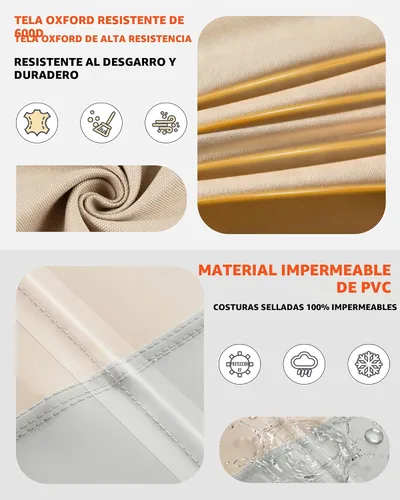 Vista 3 de Vailge - Funda de taburete para patio, impermeable, resistente, con asas acolchadas; ideal como cubierta para mesa auxiliar de patio, cubierta