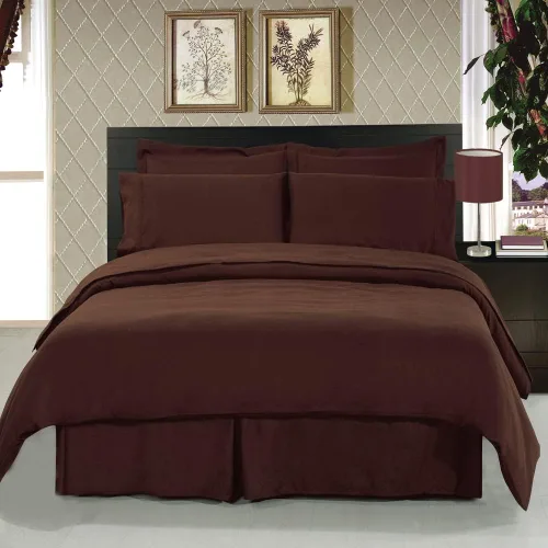 Vista 8 de Royal Hotel Bedding Juego de funda de edredón de algodón, tamaño matrimonial, color negro sólido con relleno de edredón, juego de edredón