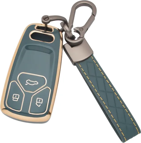 Vista 15 de Xotic Tech - Funda protectora de TPU con 3 botones de protección completa para llave sin llave, control remoto, con llavero compatible con Audi A3