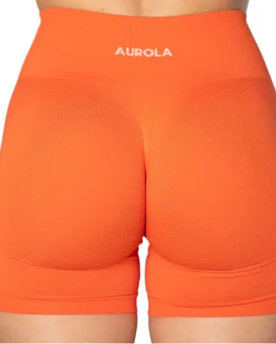 Vista 6 de AUROLA Intensify - Pantalones cortos deportivos para mujer, sin costuras, cintura alta, para correr, gimnasio, fitness, yoga, entrenamiento