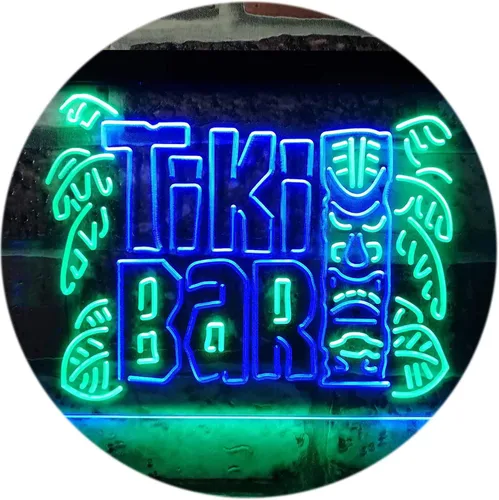 Vista 20 de ADVPRO Tiki Bar Mask Beer Pub Club Wine Dual Color LED Neon Sign Blue & Red 12" x 8.5" st6s32-i3139-br