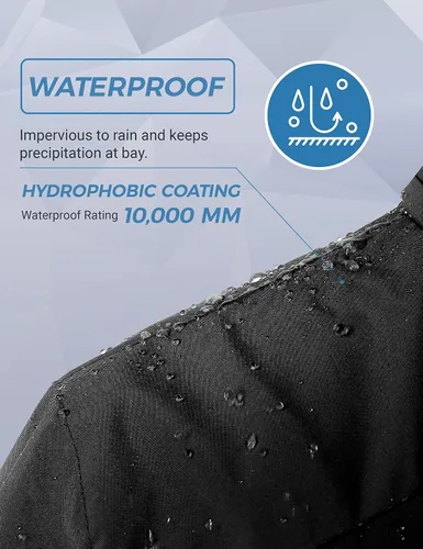 Vista 5 de Wantdo - Chaqueta de esquí impermeable con capucha, cálida, resistente al viento, la lluvia y el invierno, para hombre