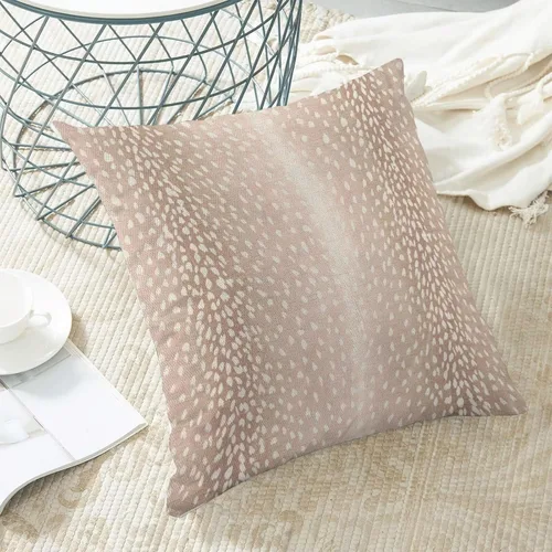 Vista 5 de Fundas de Almohada Antelope 16 x 16 Pulgadas Paquete de 2, Fundas de Almohadas Decorativas con Estampado de Piel de Animal de Lino para Exteriores