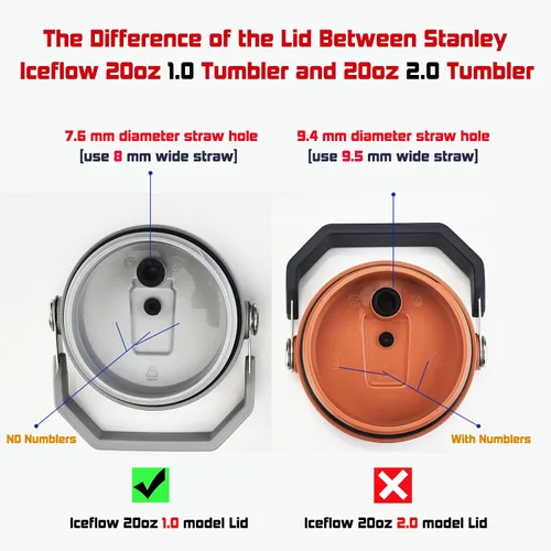 Vista 2 de ALINK - Paquete de 6 popotes de acero inoxidable compatibles con el vaso Stanley Iceflow de 20 onzas con tapa abatible, popotes metálicos