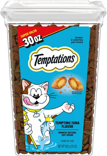 Vista 12 de TEMPTATIONS Classic Crunchy and Soft Cat Treats Sabor tentador para atún, 3 oz. Bolsa (paquete de 12)