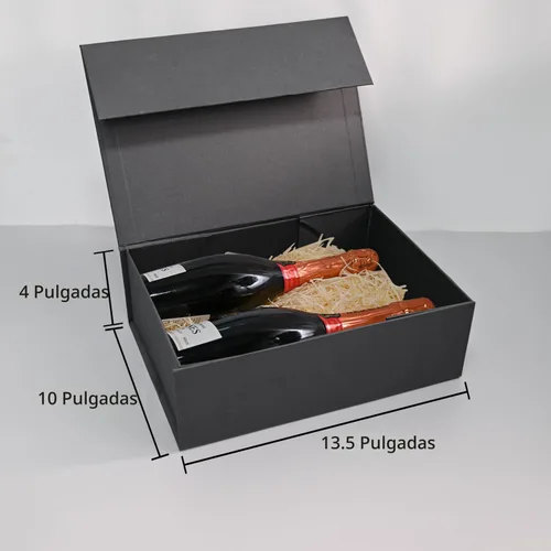 Vista 3 de LIFELUM Caja de regalo de 13.5 x 10 x 4 pulgadas, caja de regalo grande con tapas magnéticas, cajas de regalo negras para regalos de graduación