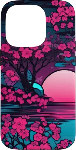 Vista 17 de Synthwave Cherry Blossoms Case for iPhone 17