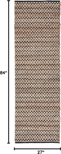 Vista 2 de SAFAVIEH Natural Fiber Collection Runner - 2'3" x 7', Natural & Black, Handmade Hemp, Ideal for The Living Room, Dining, Bedroom (NFB701Z)